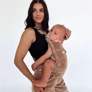 Women's tan corduroy Overalls by Mumsie
